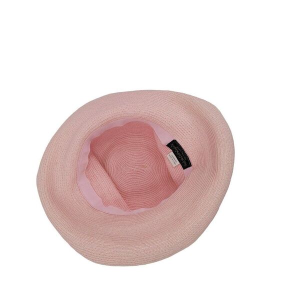 Dorfman Pacific Beach Bucket Safari Hat Pink 100% Paper Braided Bow Detail - Picture 9 of 9